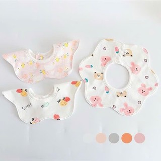 Set 3 yếm tròn xoay 360 độ, yếm ăn dặm chống thấm cotton cho bé