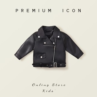 𝐀𝐩𝐫𝐢𝐥 𝐛𝐞́𝐛𝐞́ - Premium icon Tổng hợp Áo khoác da cao cấp màu đen cá tính cho bé gái mùa thu đông