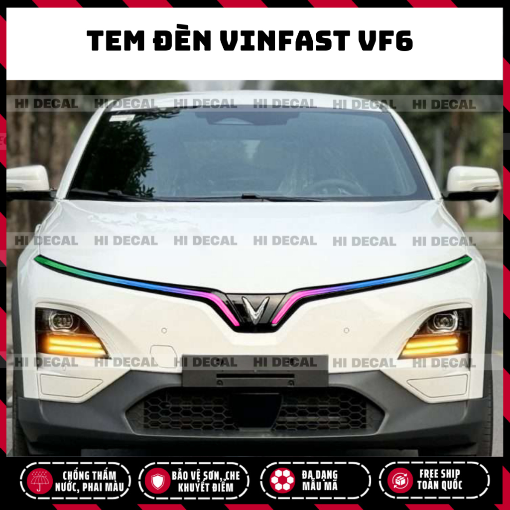 Tem dán đèn VF6, decal đèn Vinfsat VF6, tem đổi màu bảo vệ đèn