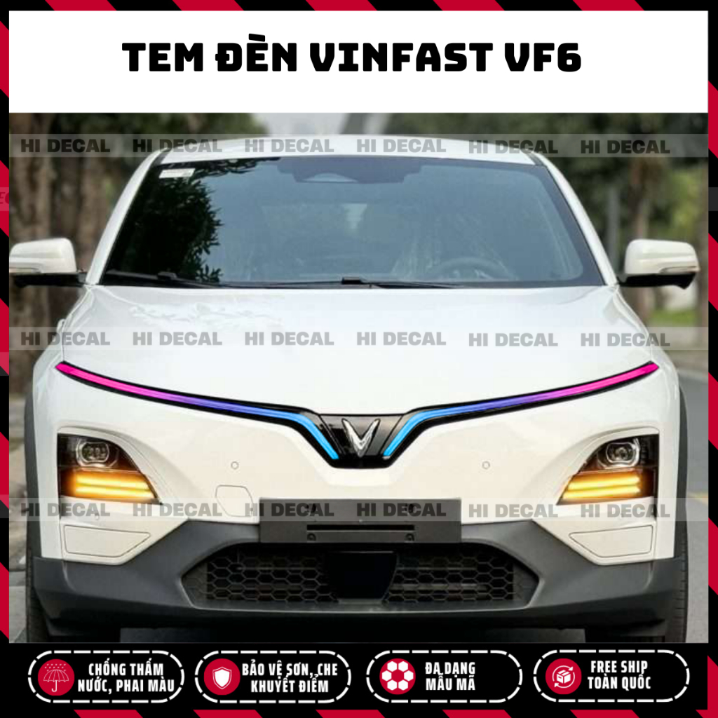 Tem dán đèn VF6, decal đèn Vinfsat VF6, tem đổi màu bảo vệ đèn