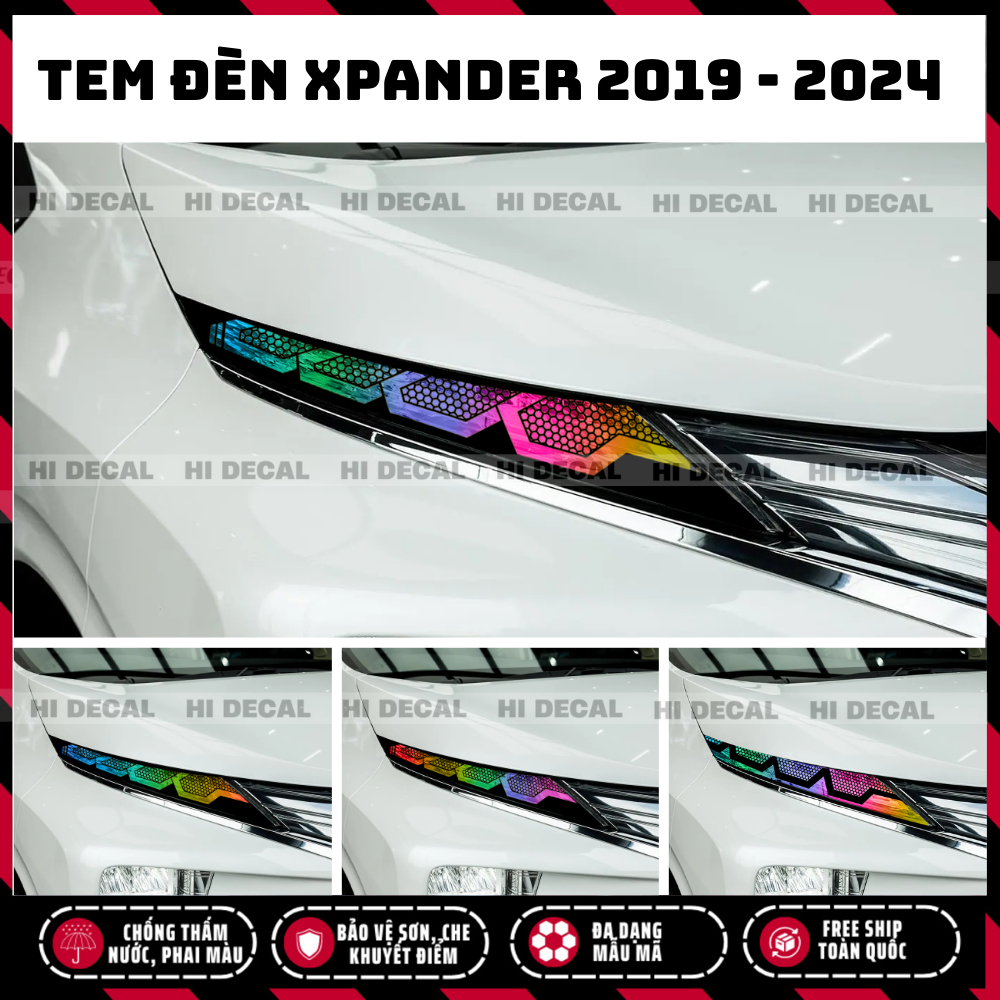 Tem dán đèn Xpander 2019 - 2024 form cũ (1 cặp). decal đổi màu đèn Xpander chống nước bền màu