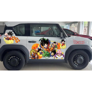 Tem 2 bên Sườn Xe Ô tô VF3, decal DRAGONBALL tặng kèm tem nắp bình xăng hoặc tem chữ kí theo yêu cầu Songoku