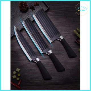 [COMBO 3 DAO] Bộ 3 dao Nhật Bản thép không gỉ thân dao gợn sóng chống dính siêu bén