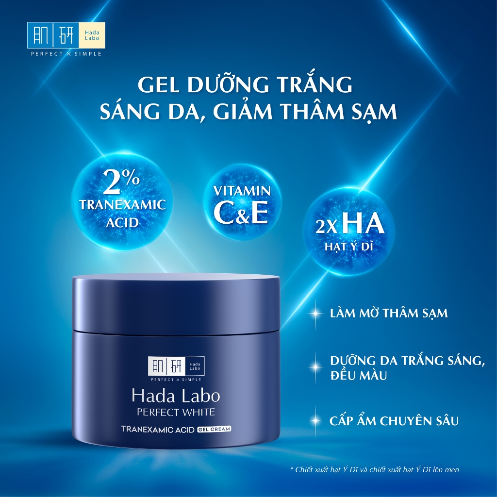 Ảnh Kem dưỡng trắng dạng gel Hada Labo Perfect White Tranexamic Acid Gel Cream 50g 3