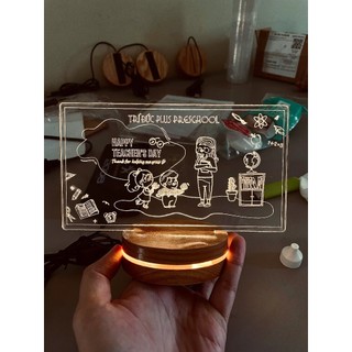 [20-11] Đèn Trang Trí  - Phòng Ngủ - Bàn Làm Việc - Khắc laser led sáng - [Đế led ngẫu nhiên]