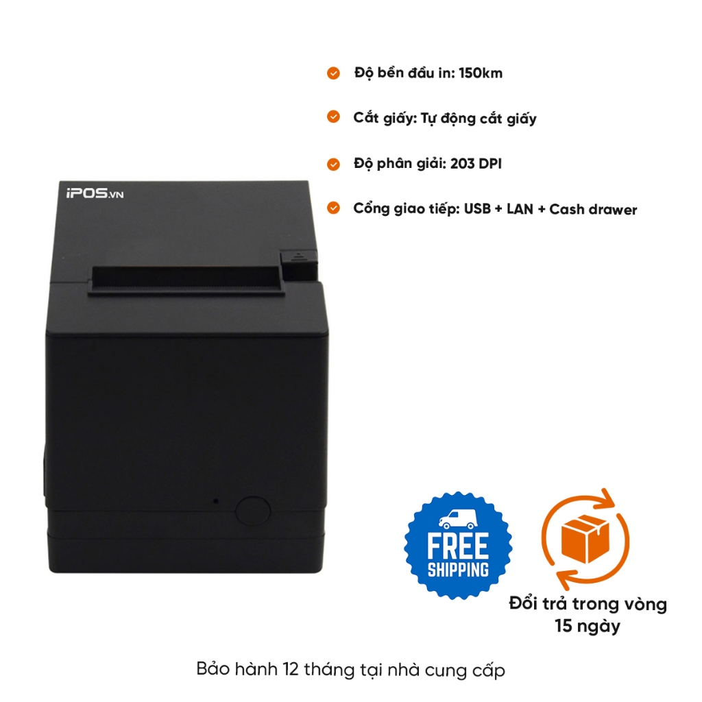 [Chính hãng] MÁY IN NHIỆT iPOS iTP76 - Kết nối qua cổng Lan + USB in cả PC/ laptop - FREESHIP!
