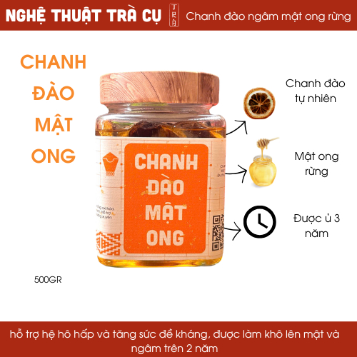 Chanh đào sấy khô ngâm mật ong rừng trên 2 năm không dùng đường đóng hủ thủy tinh 500gr-700gr