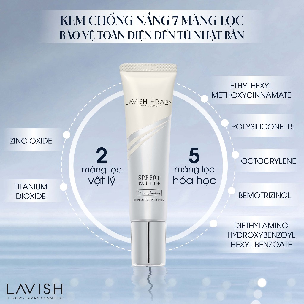 Ảnh UV PROTECTIVE CREAM / KEM CHỐNG NẮNG QUANG PHỔ RỘNG SPF 50+ PA++++ LAVISH 35ml 3