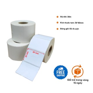 [Chính hãng] GIẤY IN TEM NHÃN, MÃ VẠCH GIÁ RẺ iPOS - Kích thước tuỳ chọn 30x37, 35x50mm - FREESHIP!