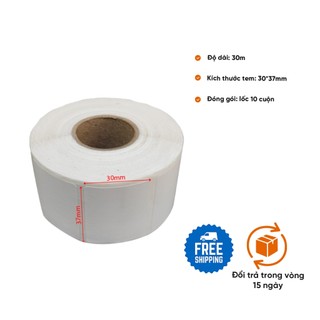 [Chính hãng] GIẤY IN TEM NHÃN, MÃ VẠCH GIÁ RẺ iPOS - Kích thước tuỳ chọn 30x37, 35x50mm - FREESHIP!