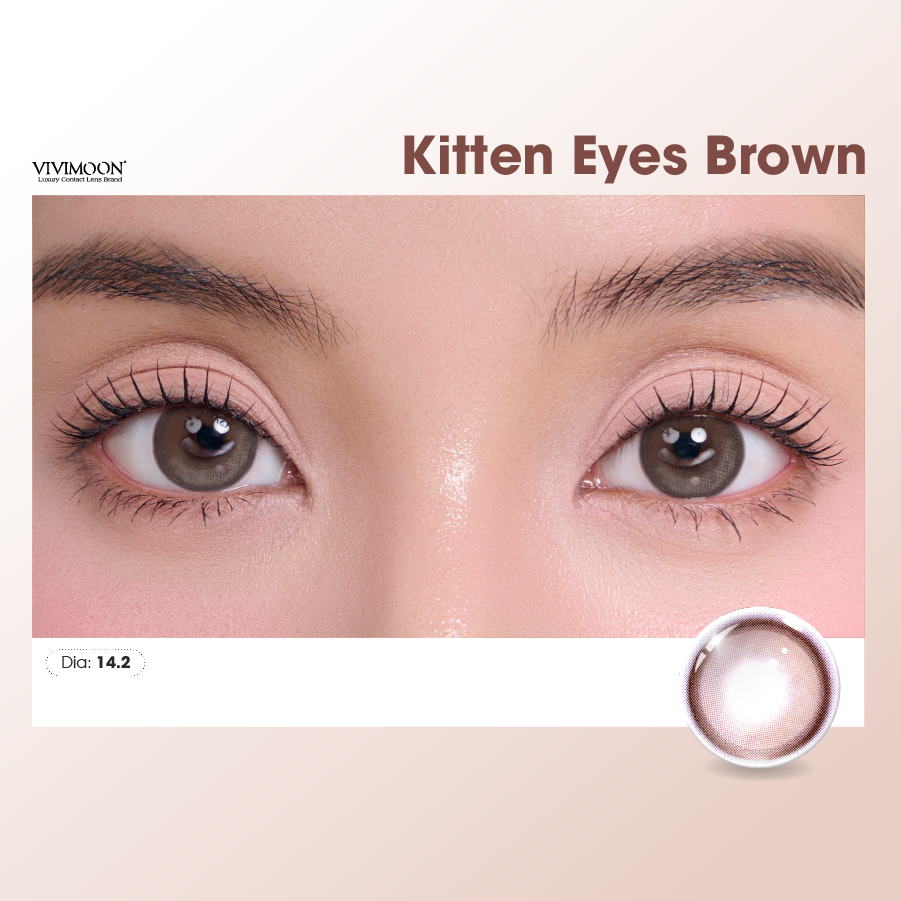 VIVIMOON lens cận 1 ngày màu nâu sáng Kitten Eyes Brown (Giá 1 chiếc - 1 bên mắt) | BigBuy360 - bigbuy360.vn