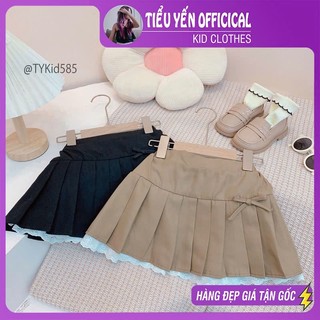 Quần áo trẻ em, Chân váy xếp ly bé gái 2 màu phối ren cho bé 9-27kg V585 | Tiểu Yến KID