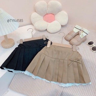 Quần áo trẻ em, Chân váy xếp ly bé gái 2 màu phối ren cho bé 9-27kg V585 | Tiểu Yến KID