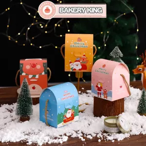 Hộp quà có dây xách 10*12.5*9cm đựng bánh, kẹo, tất, gấu... cho Giáng Sinh - BAKERY KING