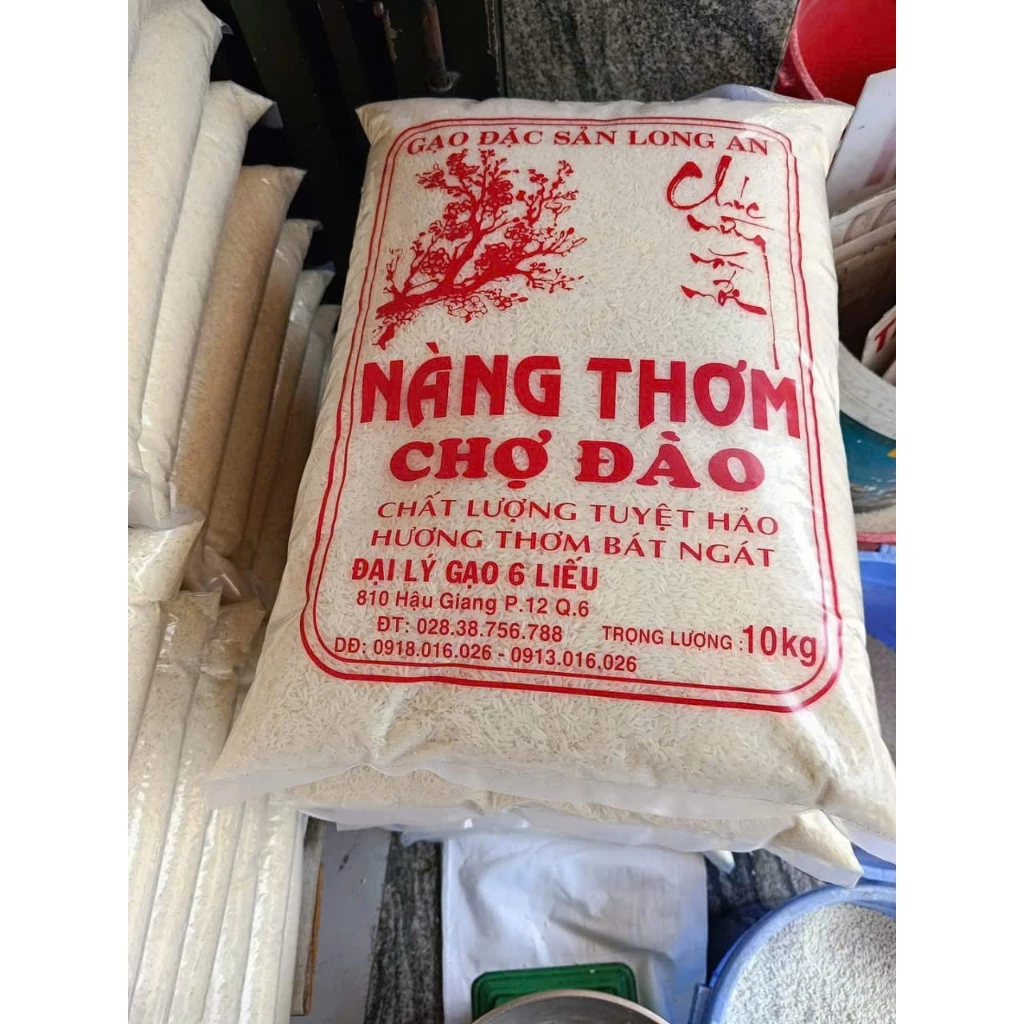 Túi 10kg Gạo Nàng Thơm chính gốc Chợ Đào - Dẻo vừa, thơm nhẹ, mềm cơm - không chất bảo quản, không tạo mùi