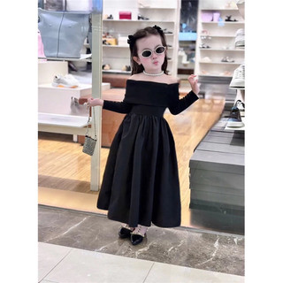 Váy bé gái, Váy đen dài trễ vai cho bé gái