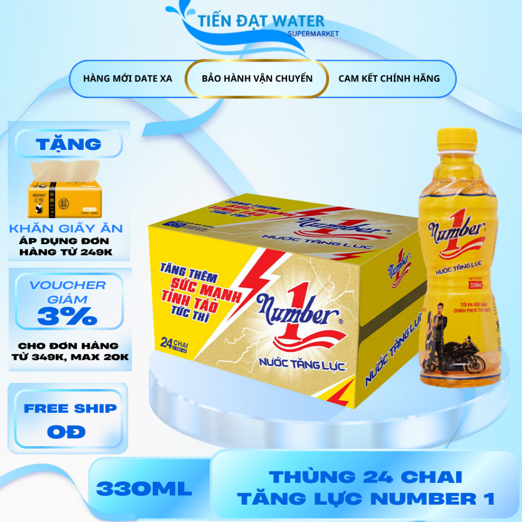 Thùng 24 Chai Nước Giải Khát Tăng Lực Number1 (Number one) Bổ Sung Năng ...