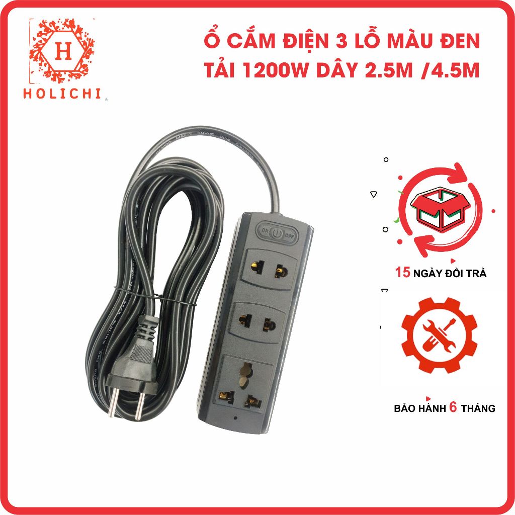 Ổ cắm điện chịu tải 1200W lõi sứ mã 3A3 3A5 3 lỗ cắm | Shopee Việt Nam
