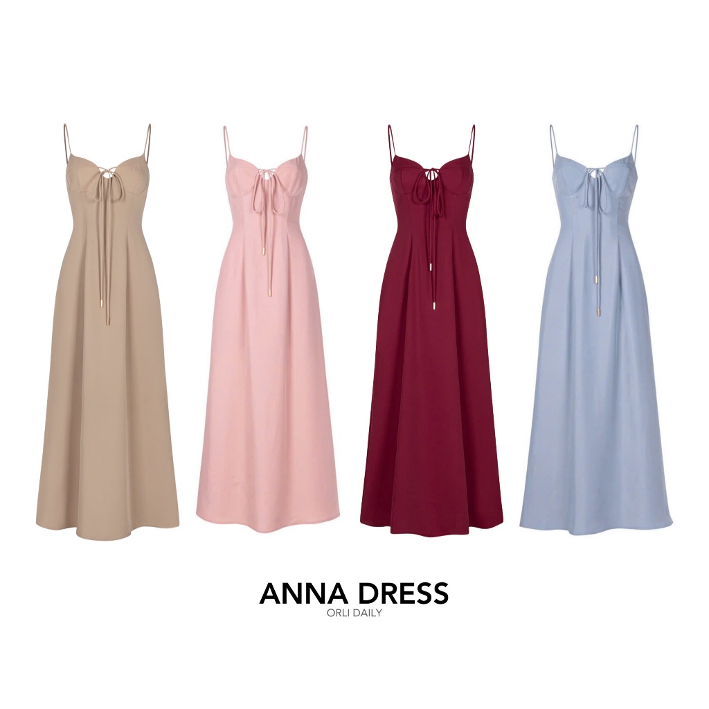 Orli daily | Anna Pink/ Anna Blue Dress | Đầm cúp ngực 2 dây| suông dài
