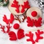 Sỉ combo 5-10 cái Phụ kiện 1/2 Nón Len Mini Ông Già Noel Kèm Khăn Choàng Cổ Trang Trí Chai trà sữa