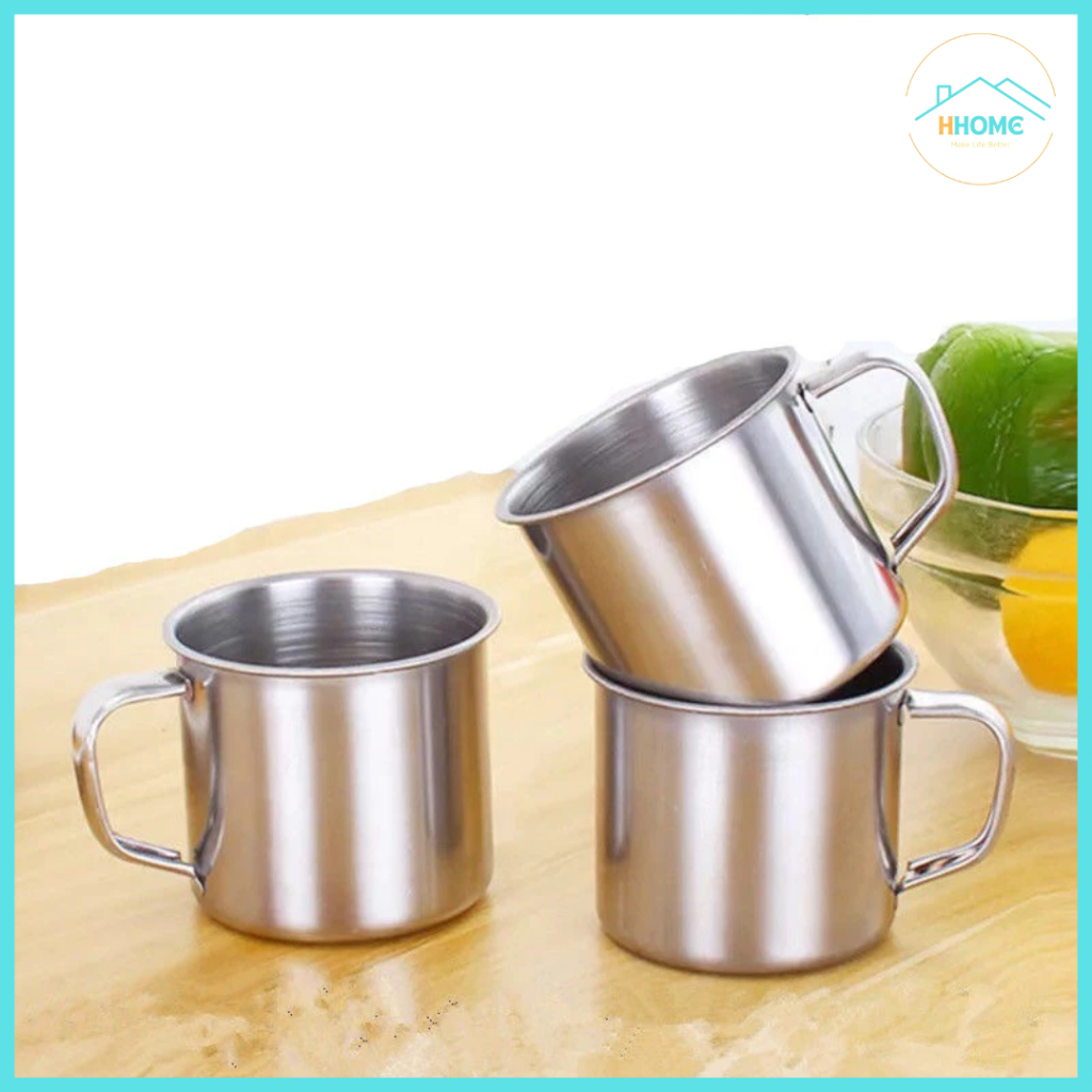 ca inox có quai cầm miệng 7cm, cao 6cm, cốc inox có quai cầm | Shopee ...