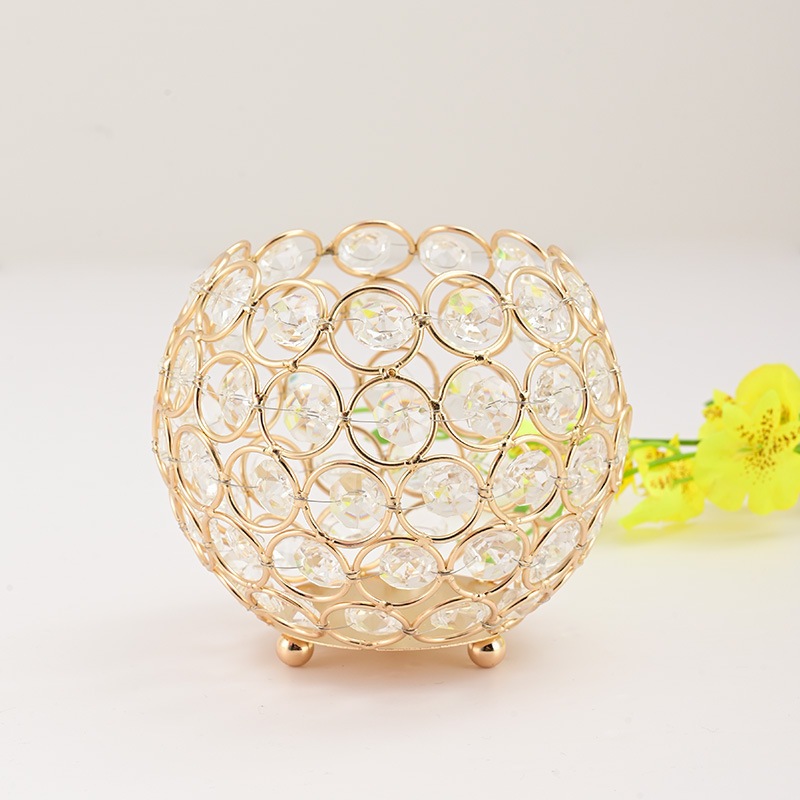 Đám cưới Đạo Cụ Quả Cầu Pha Lê Lãng Mạn Sáng Tạo Để Bàn Mạ Điện Đồ Trang Trí Retro Rỗng Chân Nến Sắt Nến Cup