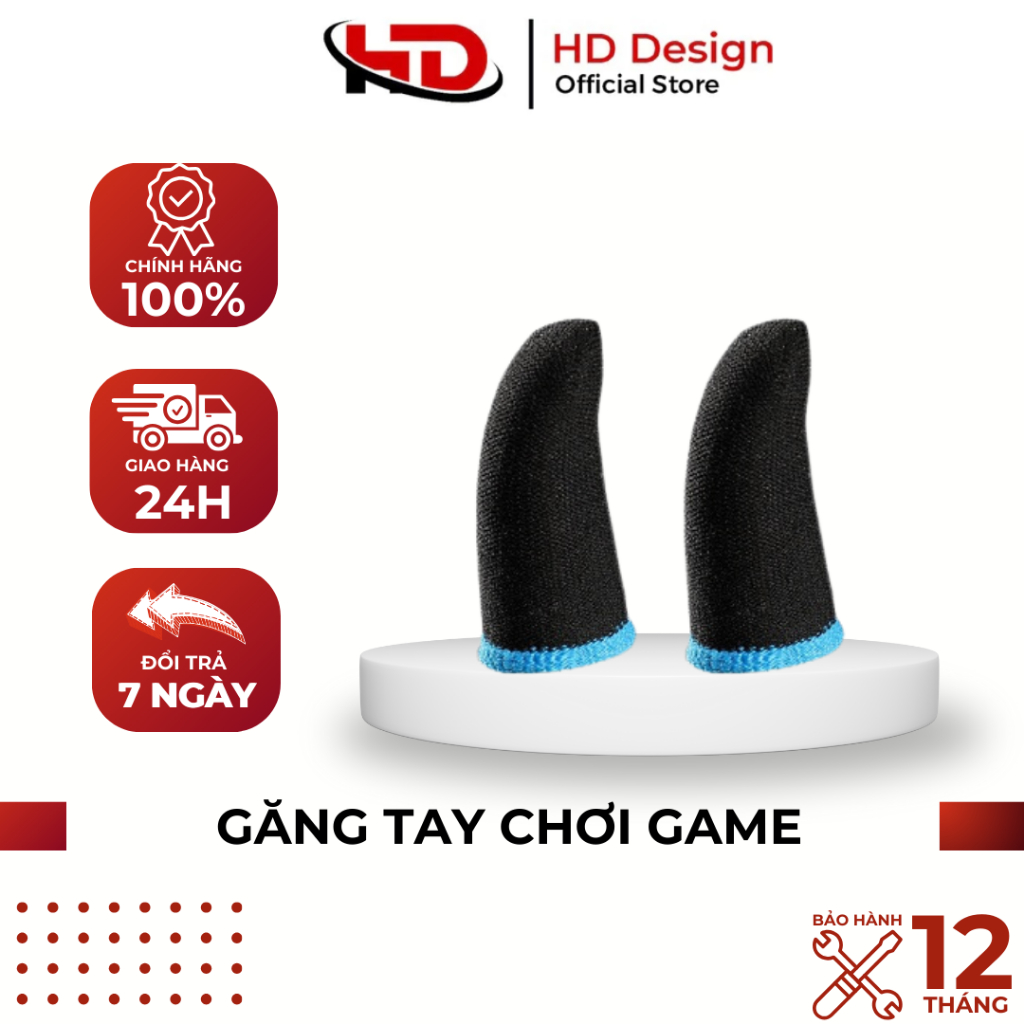 Găng Tay Chơi Game Chống Mồ Hôi Tay Sợi Bạc 24 Kim - Chính Hãng HD DESIGN