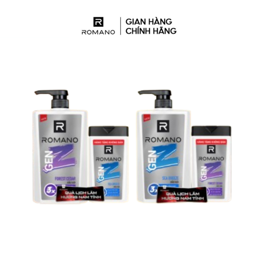 Ảnh Dầu gội nam Romano Gen Z hương Sea Breeze/Forest Cedar 610g/chai (Tặng mùi ngẫu nhiên) 1