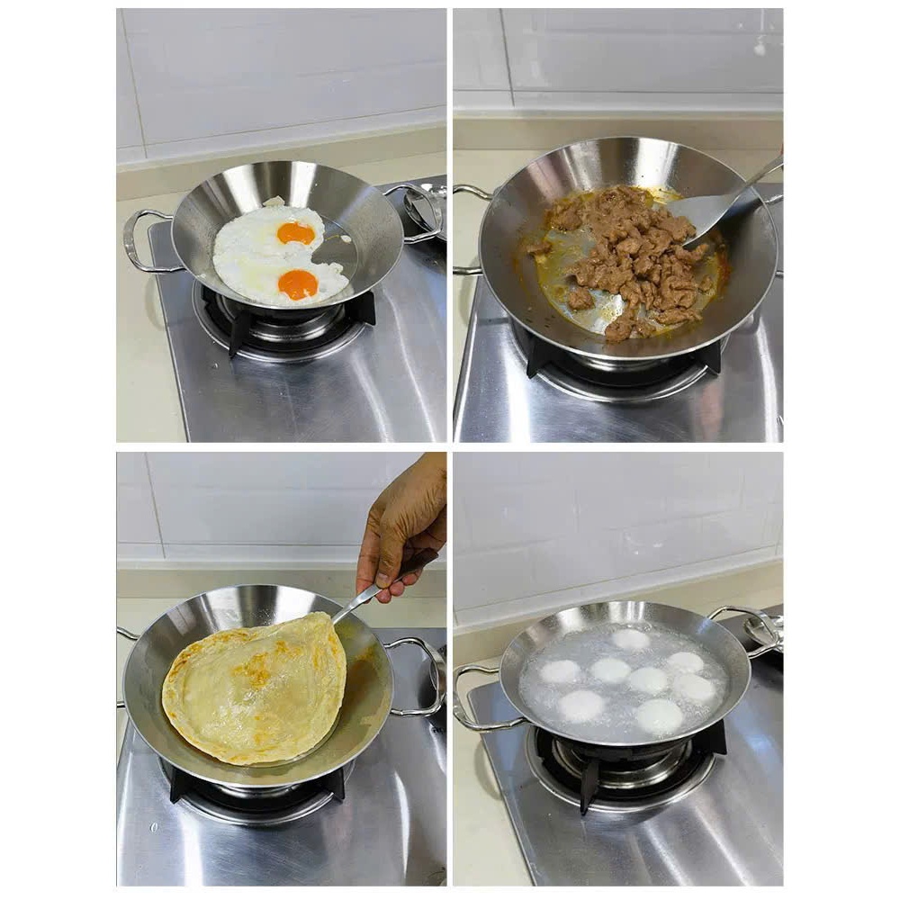 Chảo Inox Ốp La Có Quai, Chảo Đúc Cao Cấp Dùng Bếp Từ Chockmen 20cm CKM66  24cm CKM67