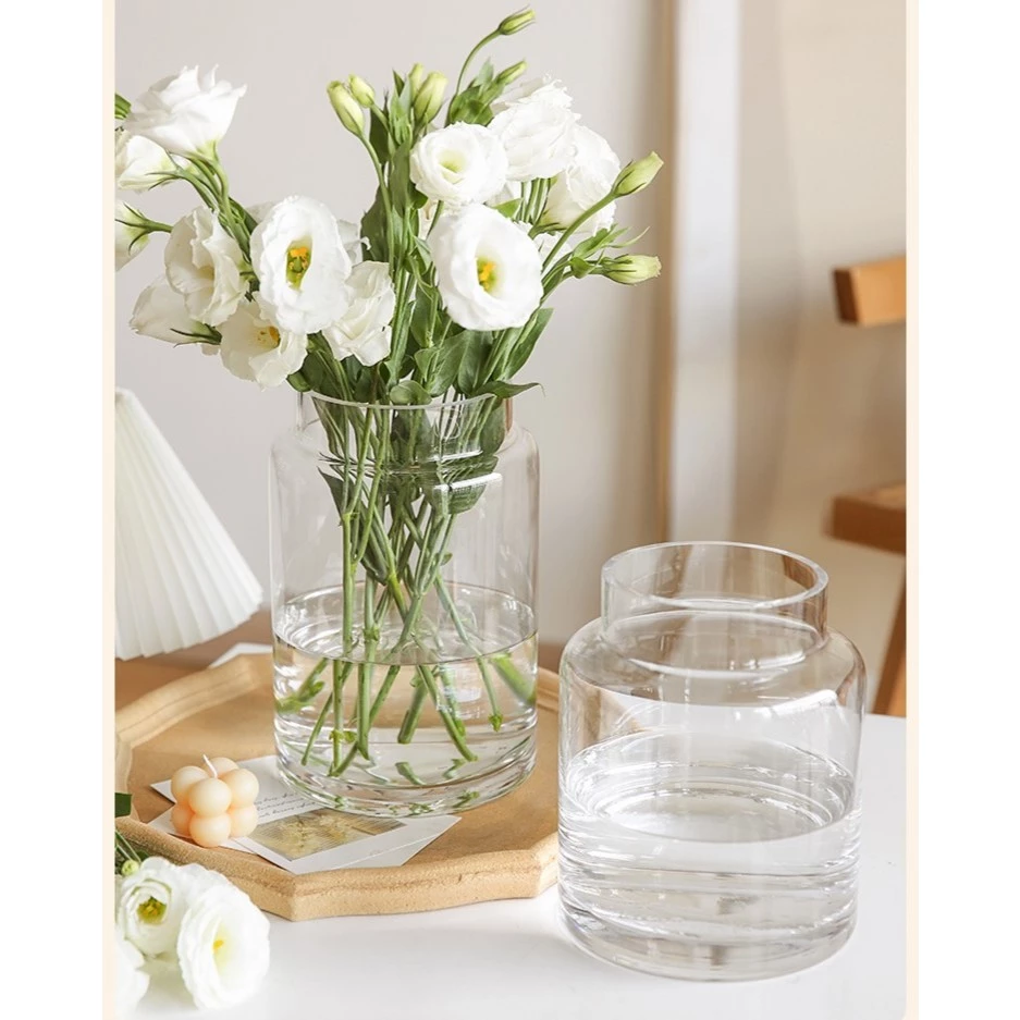 Bình hoa thủy tinh cơ bản trang trí nhà cửa và decor phòng khách sang trọng