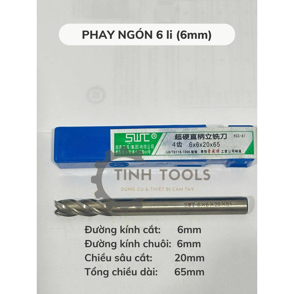 Mũi phay ngón SWT chuyên phay nhôm | Dao phay ngón thép gió HSS 4 lưỡi đủ size từ 4mm đến 12mm