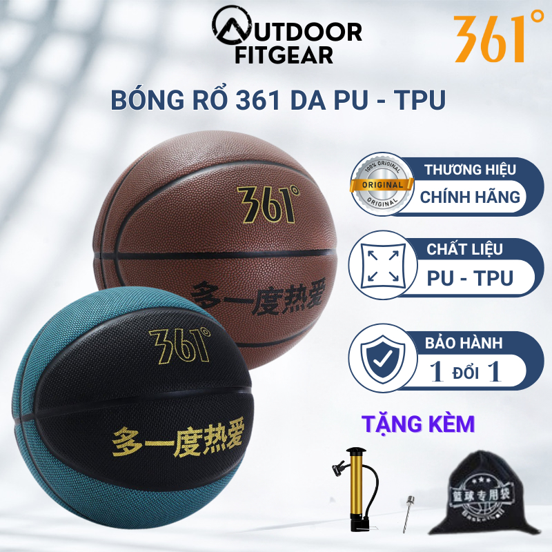 Bóng rổ 361 Degrees da PU size 7 outdoor - indoor banh bóng rổ kèm phụ ...