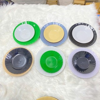 Combo 10 Đĩa nhựa sâu lòng, đĩa quán nhậu, đĩa nhựa melamine sâu lòng, Đĩa sâu lòng