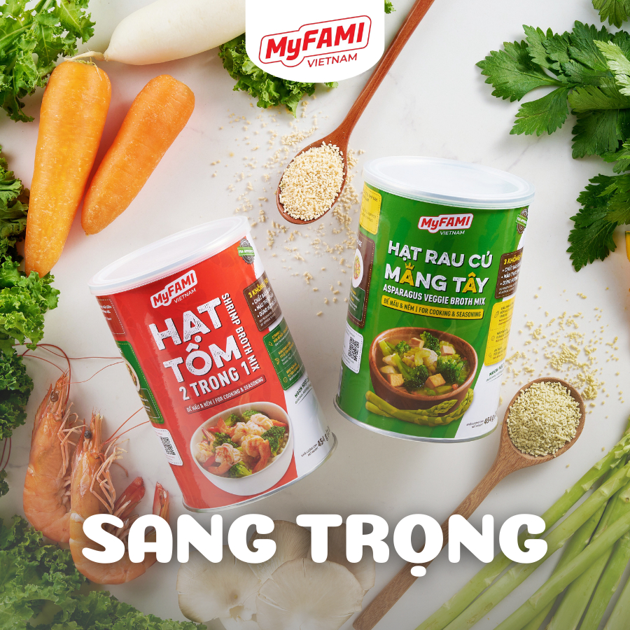 [Tặng 2 gói] COMBO SỨC KHỎE Gia Vị Nấu Ăn Hạt Tôm 454g & Hạt Rau Củ Măng Tây 454g an toàn dinh dưỡng