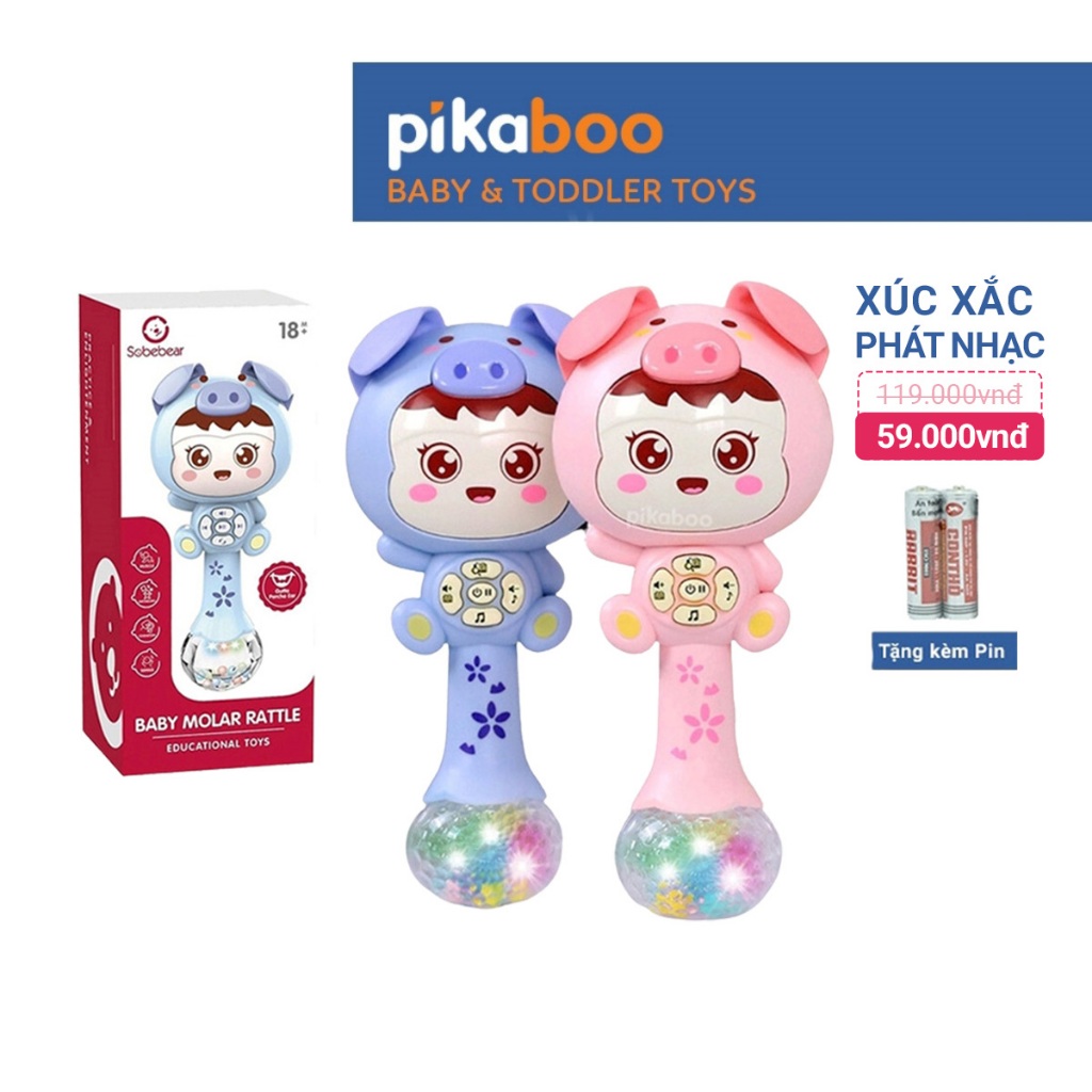 Ảnh Đồ chơi xúc xắc gặm nướu cho bé cao cấp Pikaboo phát nhạc vui nhộn đèn sáng lấp lánh cao cấp an toàn 1