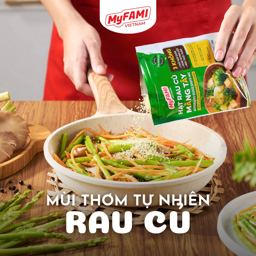 [Tặng 1 gói] Combo 2 lon 454G Gia Vị Nấu Ăn Hạt Rau Củ Măng Tây MyFAMI 15% rau củ, măng tây