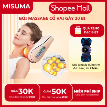 Gối Massage MISUMA 20 BI, Máy Massage Hồng Ngoại 20 Bi hồng ngoại Cao Cấp giảm đau lưng cột sống