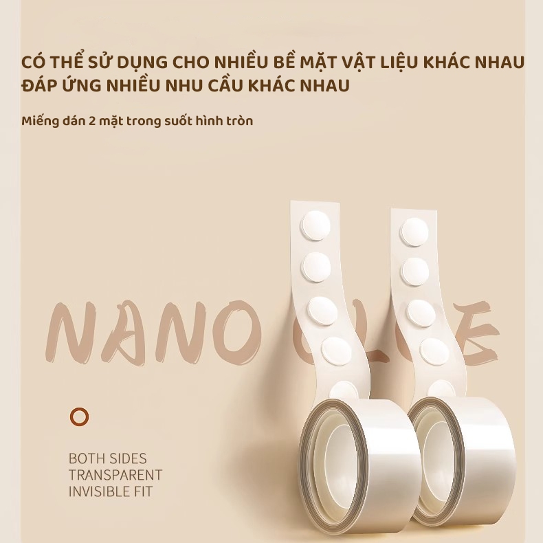 Cuộn Băng Dính Dán 2 Mặt Acylic Tròn Trong Suốt Siêu Chắc Chống Nước