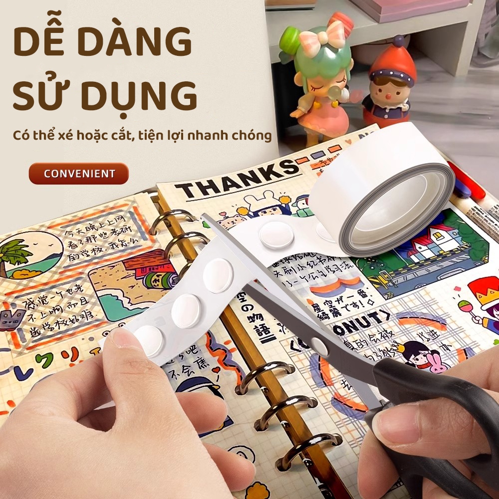 Cuộn Băng Dính Dán 2 Mặt Acylic Tròn Trong Suốt Siêu Chắc Chống Nước