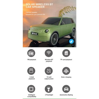 Loa Bluetooth dùng Pin năng lượng mặt trời Kisonli B3 Thiết kế mô hình Ô Tô, Có đèn Pin, hỗ trợ TF/USB/AUX/FM/TWS