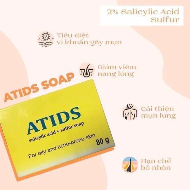 Ảnh Xà phòng tắm Atids Salicylic Acid 2% + Sulfur For Oily And Ance Prone Skin giảm dầu và mụn 80g 4