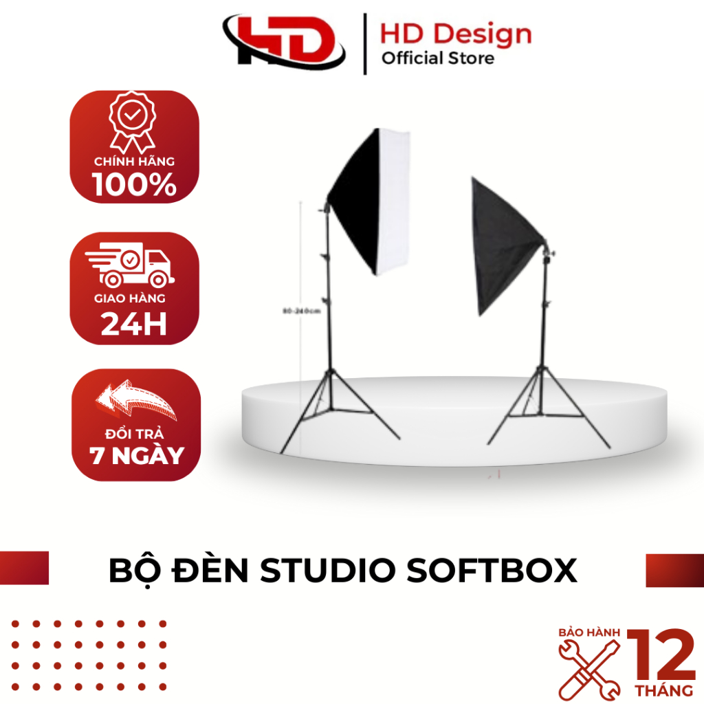 Bộ Đèn livestream Studio Chụp Ảnh Kèm Bóng 150w Softbox 50x70cm - Chính Hãng HD DESIGN