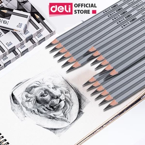 Bút Chì Phác Thảo Phiên Bản Cao Cấp Dmast Deli - 2H, HB, 2B, 4B, 6B, 8B,10B, 12B - Vẽ Chuyên Nghiệp Chì Mềm Độ Đậm Chuẩn