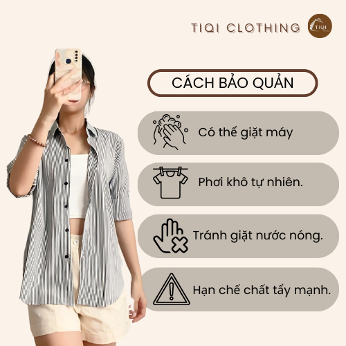 [FLASH SALE] Áo Sơ Mi Phong Cách Hàn Quốc, Kẻ Sọc Chất Vải Không Nhăn Xinh Xắn - SHOP HÀNG QUẢNG CHÂU NỮ