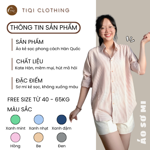 [FLASH SALE] Áo Sơ Mi Phong Cách Hàn Quốc, Kẻ Sọc Chất Vải Không Nhăn Xinh Xắn - SHOP HÀNG QUẢNG CHÂU NỮ