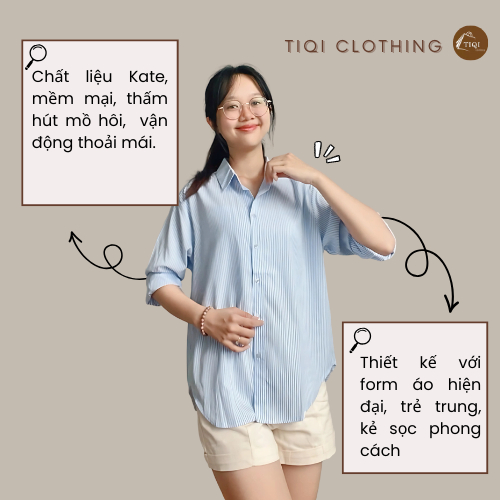 [FLASH SALE] Áo Sơ Mi Phong Cách Hàn Quốc, Kẻ Sọc Chất Vải Không Nhăn Xinh Xắn - SHOP HÀNG QUẢNG CHÂU NỮ