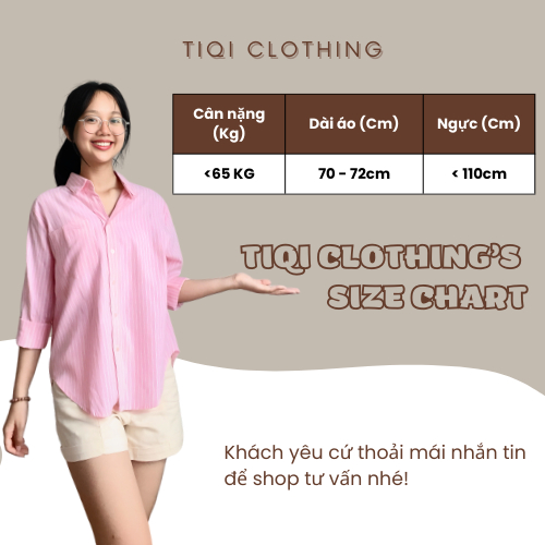 Áo Sơ Mi Kẻ Sọc Vừa Trẻ Trung 1 Túi Thêu, Sơ Mi Chất Đũi Xược Mềm Mại, Thấm Hút Mồ Hôi Freesize TiQi Clothing
