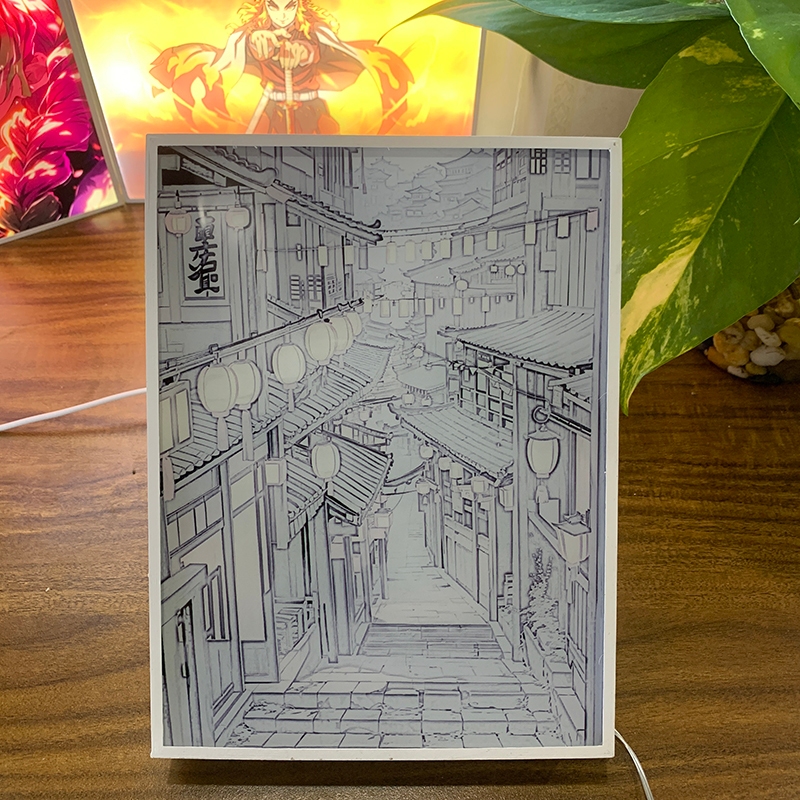 Tranh đèn led Phong cảnh 3D đổi màu - Tranh đèn led 3D  trang trí bàn làm việc, đèn ngủ