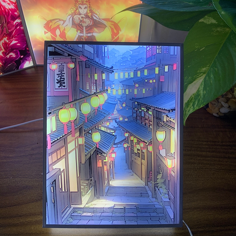 Tranh đèn led Phong cảnh 3D đổi màu - Tranh đèn led 3D  trang trí bàn làm việc, đèn ngủ