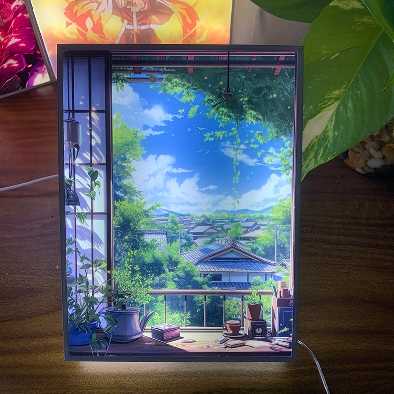 Tranh đèn led Phong cảnh 3D đổi màu - Tranh đèn led 3D  trang trí bàn làm việc, đèn ngủ